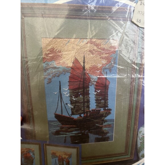 Vintage Paragon Needlecraft Oriental Junk Boat New Sealed #0820 - Picture 3 of 7